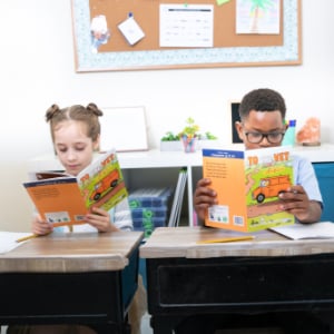 two children reading